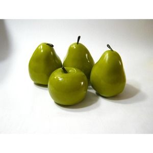 Fake Plastic Realistic Decorative Fruit Pears Apple Tabletop Basket Filler
